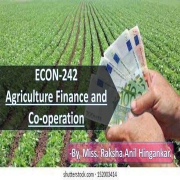 Classification of credit in agriculture