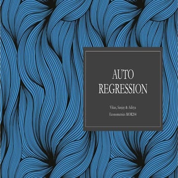 Auto Regression in Econometrics, DU.pptx