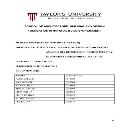 Economic-Comparative Businesses