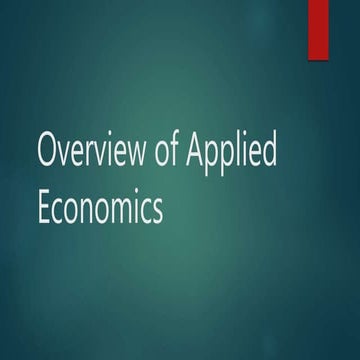 Overview of Applied Economics