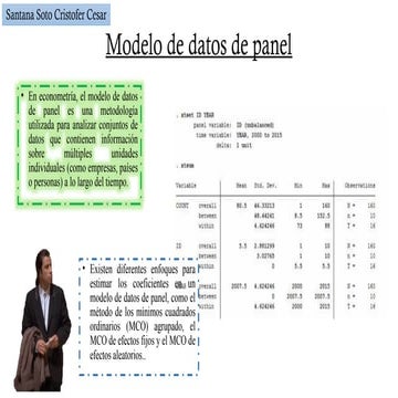 Análisis y Estimación de Modelos de Datos de Panel en Econometría | PPTX