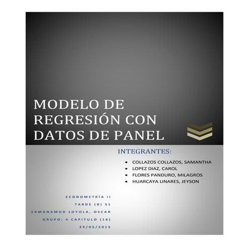 Econometría ii-cap 16 datos de panel | PDF