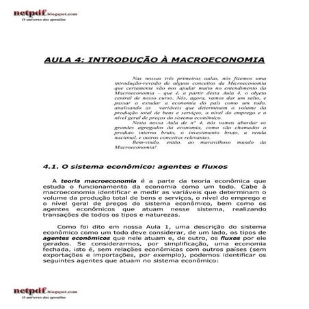 Economia   aula 4 - introdução à macroeconomia