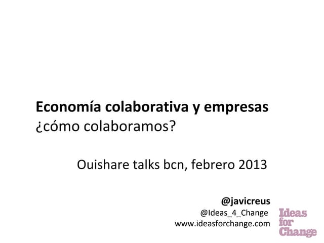 Economia colaborativa, como nos relacionamos