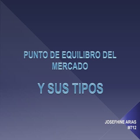 Punto de equilibrio del mercado y sus tipos | PPTX