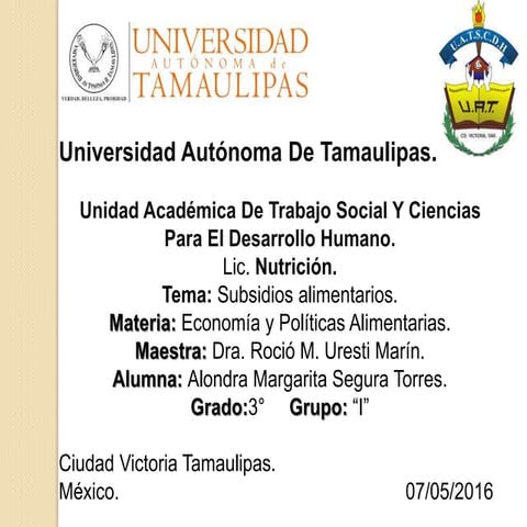 Economia y politicas alimentarias