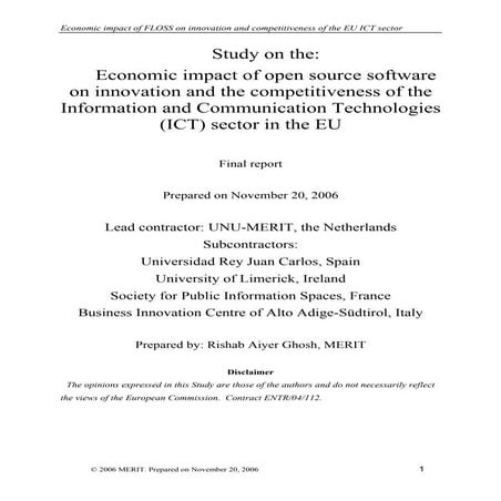Economic impact of open source software  on innovation and the competitivenes...