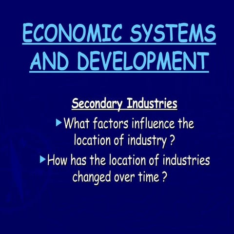 Economic  Secondary Industries Wales And Multinationals