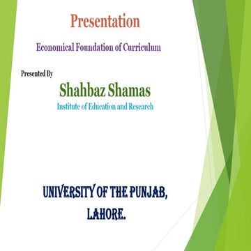 Economical foundation of curriculum