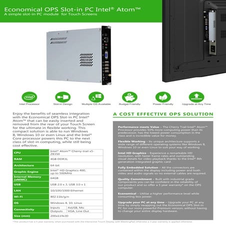 CDS Economical OPS Slot in PC 