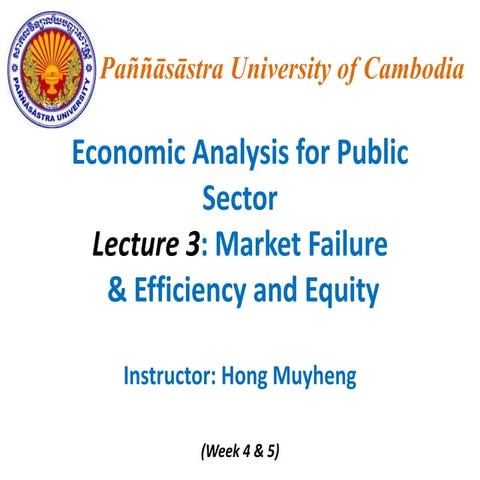 Economic Analysis- focus on Market failure