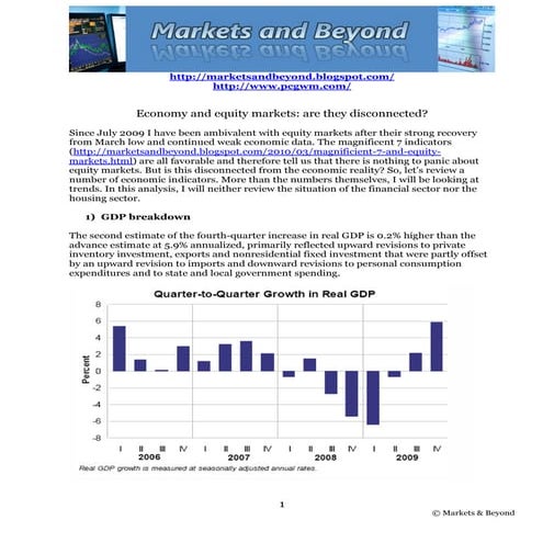 Economy and equity markets: are they disconnected?