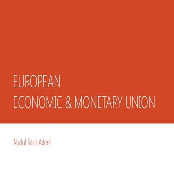 European Economic and Monetary union