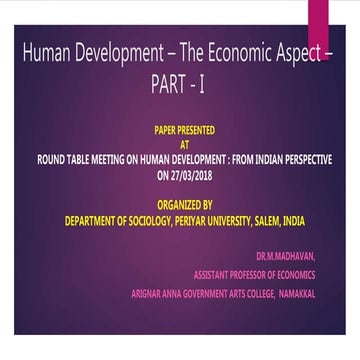 Economic aspect of human development index