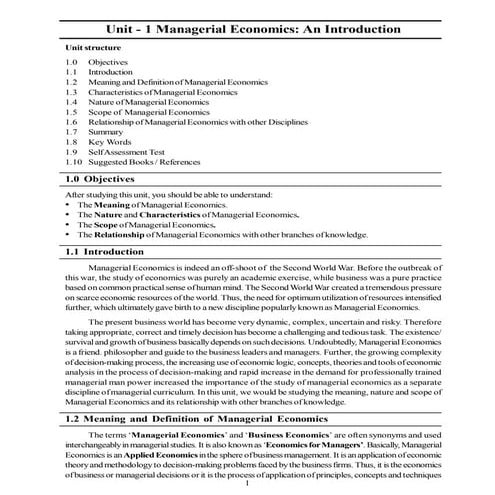Managerial Economics: An Introduction