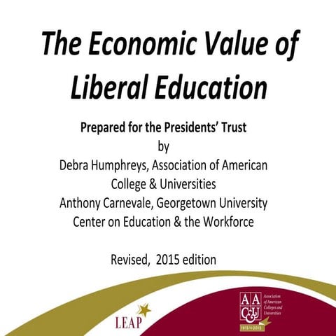 The Economic Case for Liberal Education