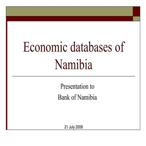 Economic database of Namibia