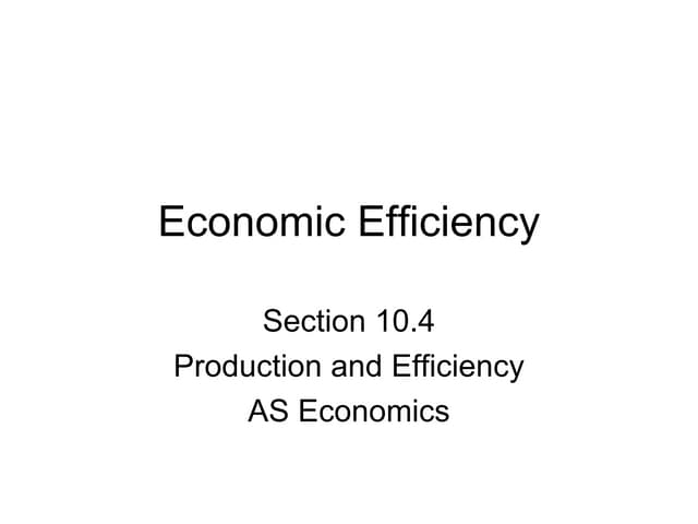 Economic efficiency