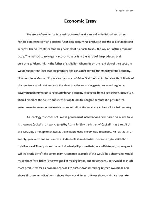 Economic Essay Economicessayphpappthumbnailjpgcb Essays On Health Care also The Criterion Online Writing Service Examples Of Thesis Statements For Argumentative Essays