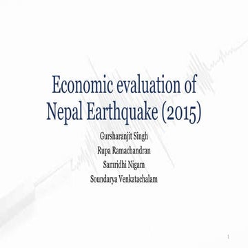 Economic evaluation nepal earthquake 2015