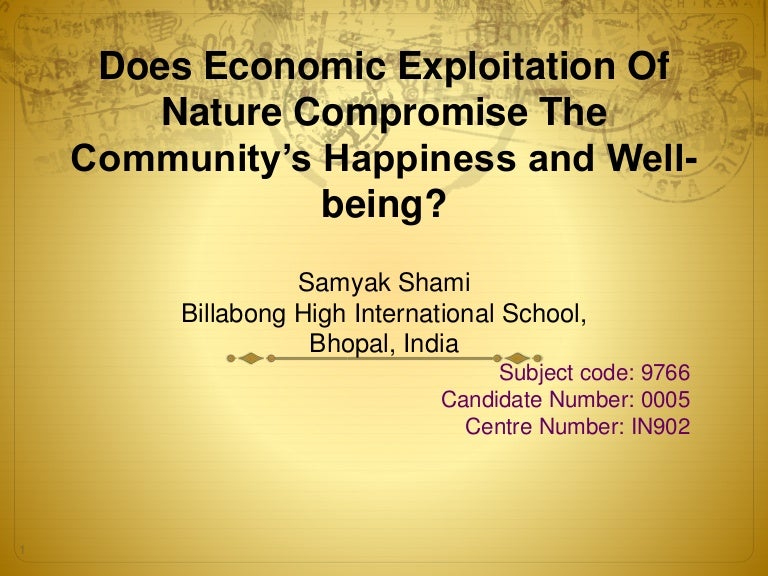 Economic exploitation and happiness