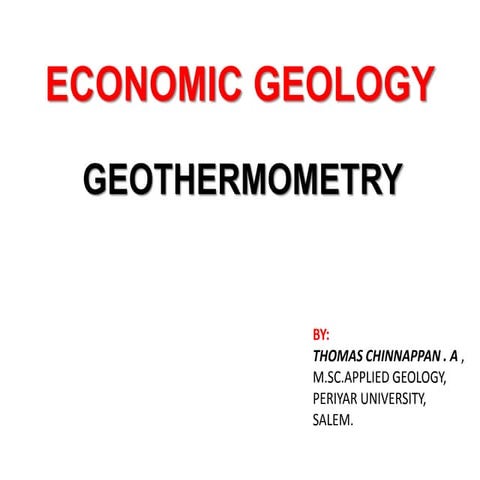  Geothermometry in economic geology
