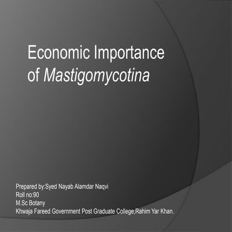 Economic imp of mastigomycotina