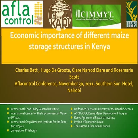 Economic importance of different maize storage structures in kenya