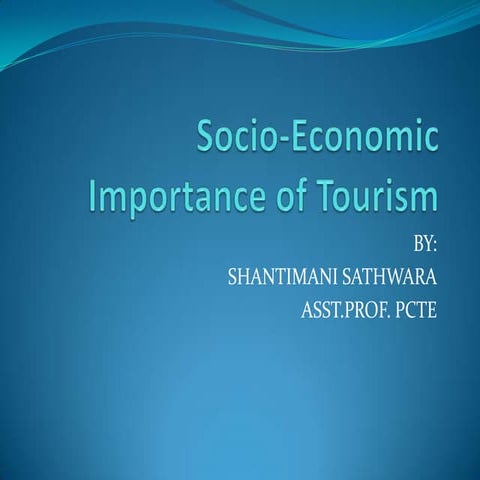 Economic importance of tourism