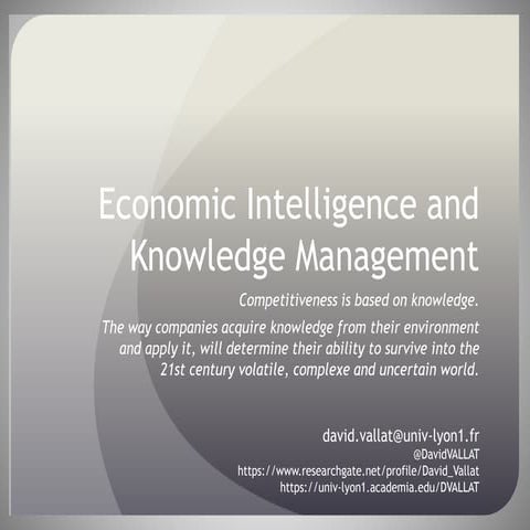 Economic intelligence and knowledge management