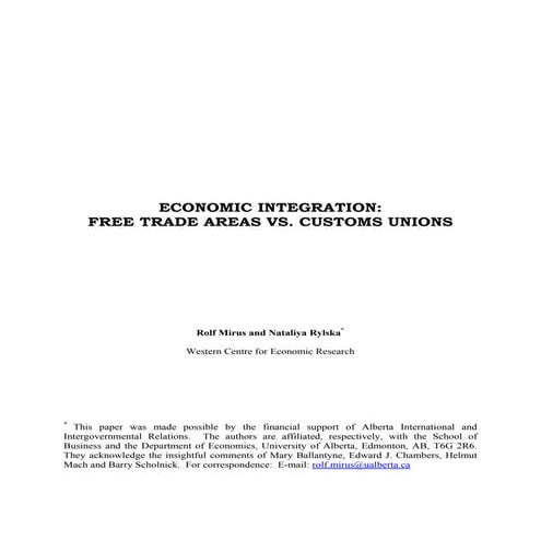 Economic intigration and free trade