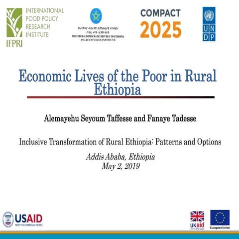 Economic Lives of the Poor in Rural Ethiopia