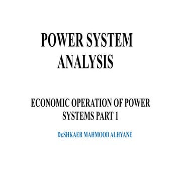 Economic operation of power system | PDF