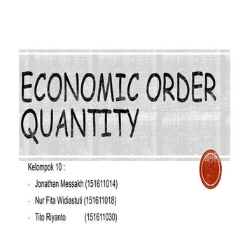 Economic order quantity | PPTX