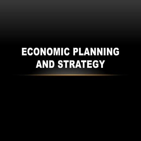 Economic planning and strategy