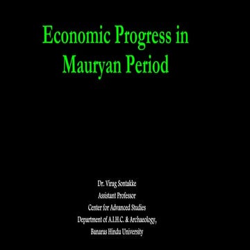 Economic Progress in Mauryan Period
