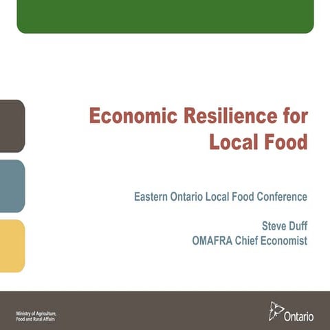 Economic resilience for local food - Steve Duff