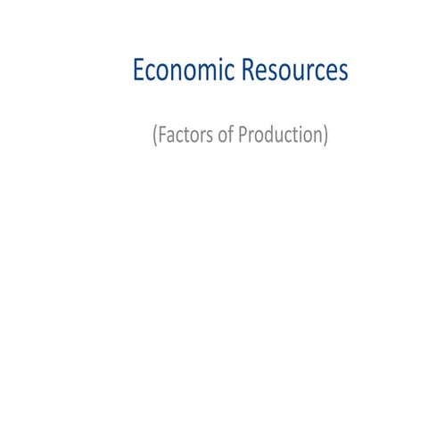Economic resources