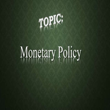 monetary policy and its tools