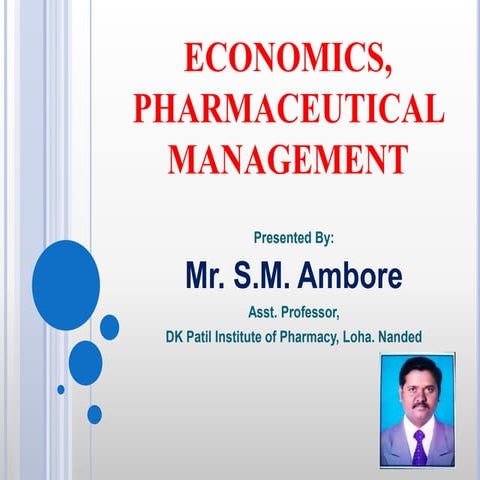 Economics, Pharmaceutical Management