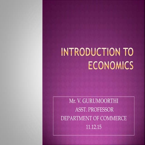 Introduction To Economics | PPT