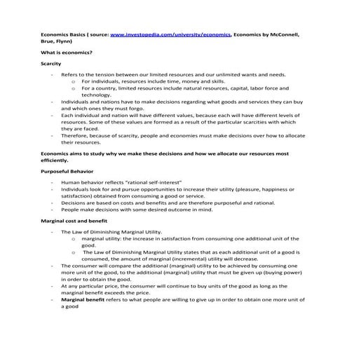 Economics   chapter 1