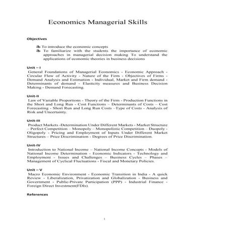 Economics managerial-skills