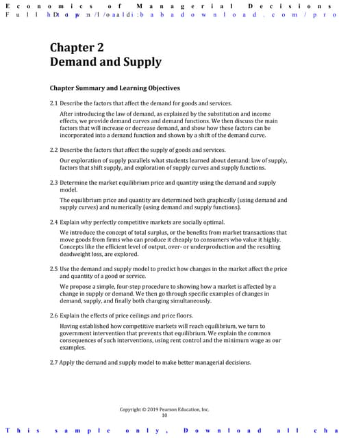 Economics of Managerial Decisions 1st Edition Blair Solutions Manual