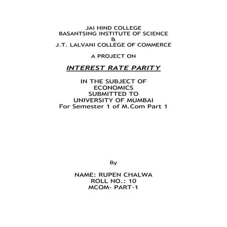 Economics  sem 2- interest rate parity