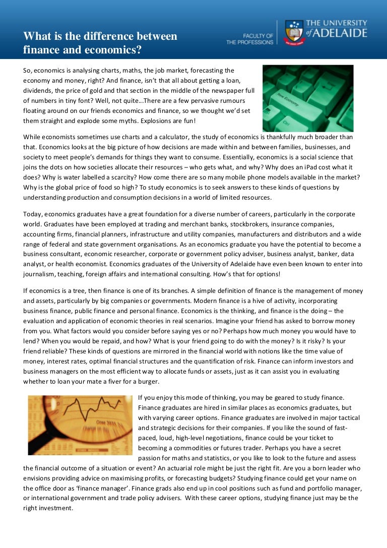 Economics vs Finance What's the Difference?