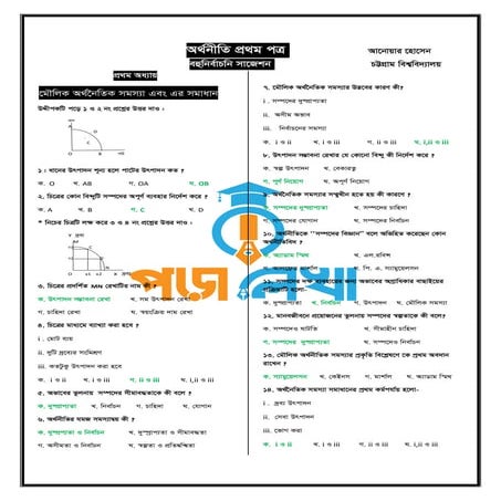 Economics  1st paper MCQ suggestion 2024
