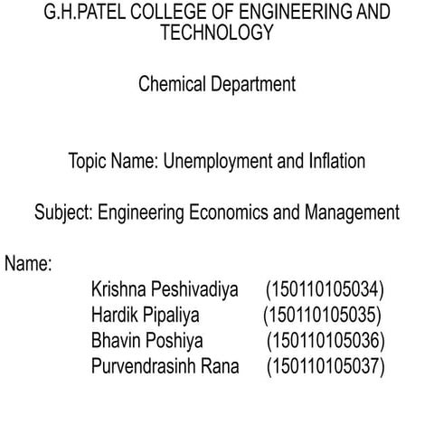 Unemployment And Inflation