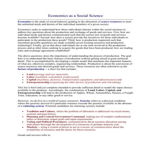 Economics as a social science | DOCX