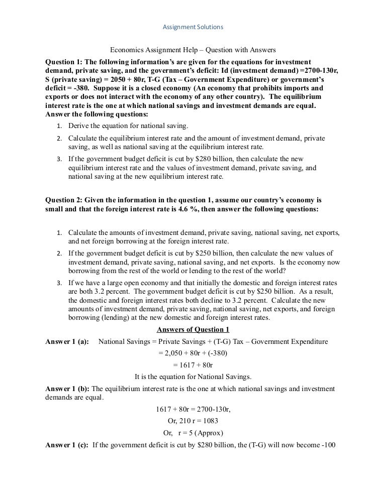 Economics Assignment Writing Services, Economics Assignment Help